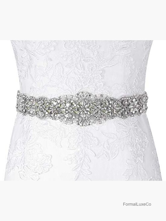 Bridal Crystal Rhinestone Braided Wedding Dress Sash Belt